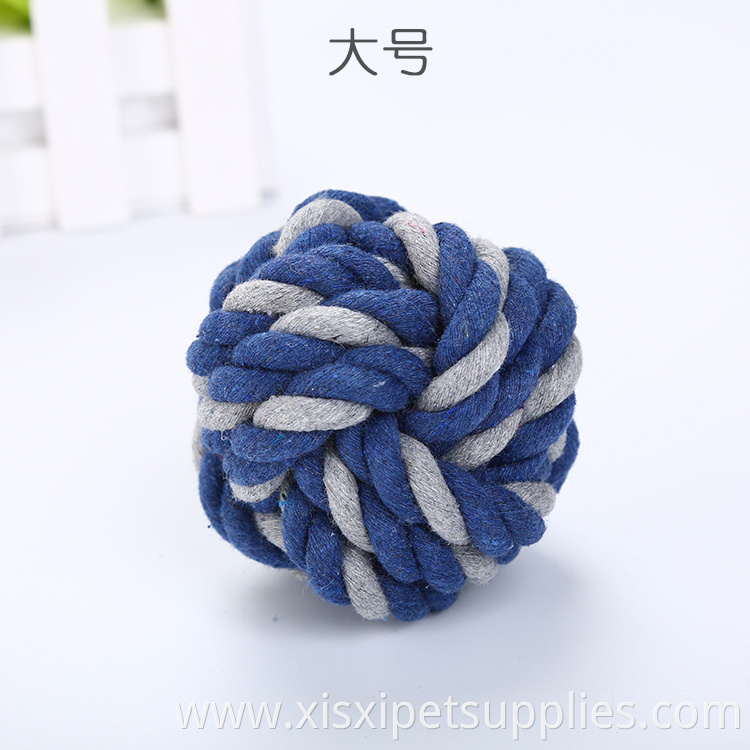 Rope Ball Dog Toy Teeth Cleaning Chew Toys Wholesale Braided Cotton for Dogs Pet Toys Different Color Cotton +polyster Opp Bag